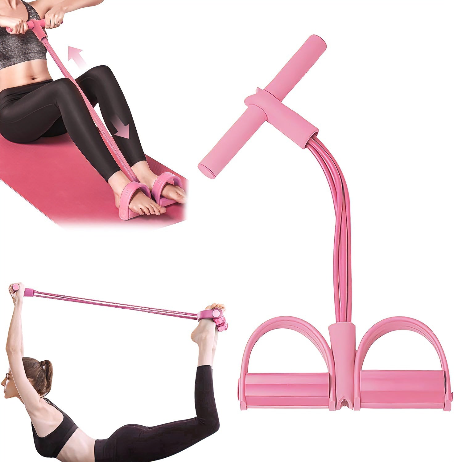 6-Tube Pedal Puller Resistance Rope, Foot Pedal Resistance Band, Yoga Elastic Exercise Bands, Stretching Slimming Training, Strength Exercise, Resistance Workout, Elast Compreh