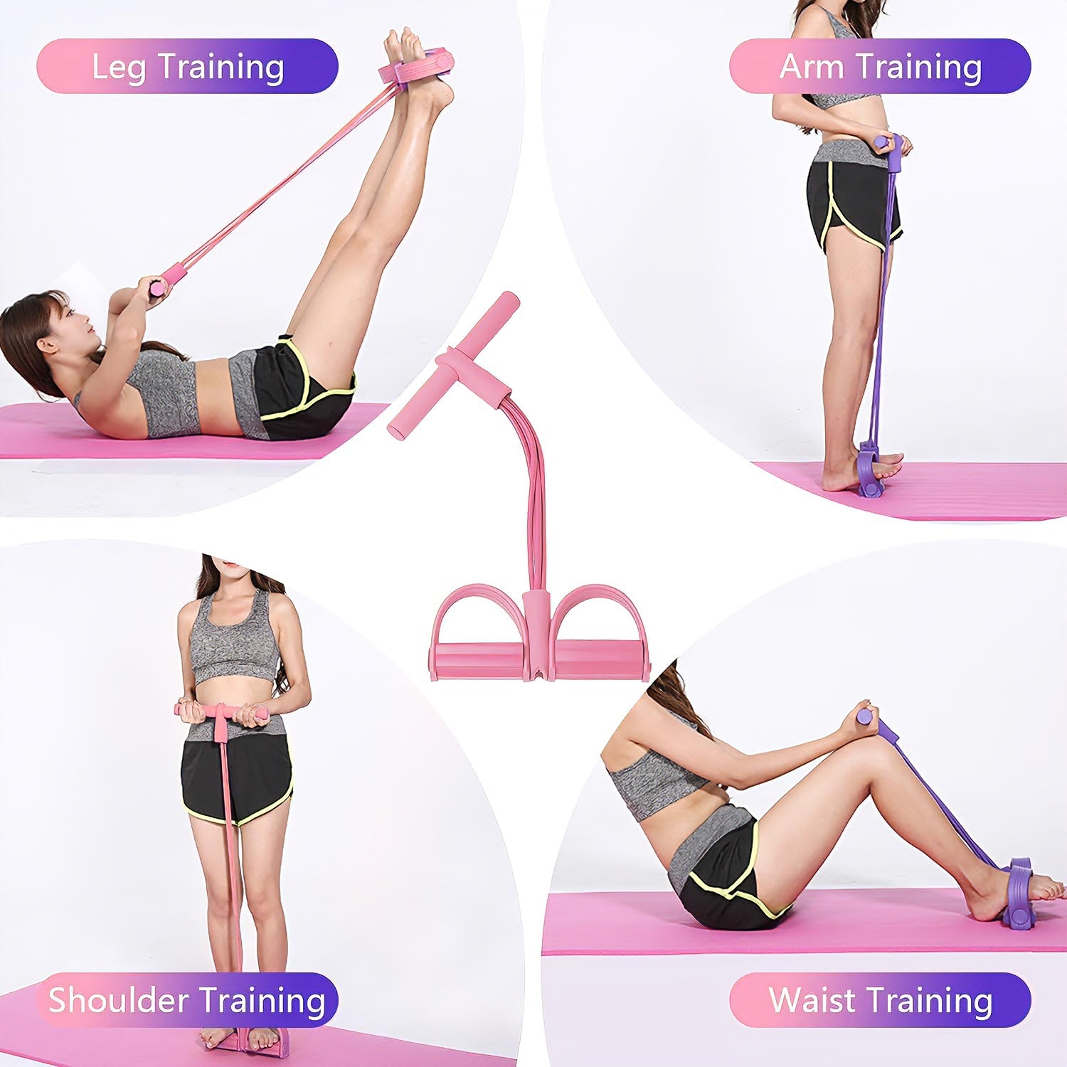 6-Tube Pedal Puller Resistance Rope, Foot Pedal Resistance Band, Yoga Elastic Exercise Bands, Stretching Slimming Training, Strength Exercise, Resistance Workout, Elast Compreh
